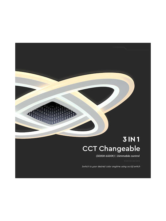 V-TAC Deckenleuchte 50cm Weiß mit Integrierter LED und Fernbedienung