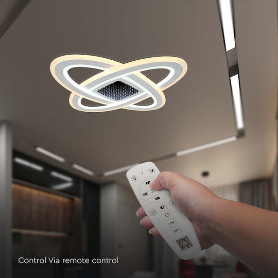 V-TAC Deckenleuchte 50cm Weiß mit Integrierter LED und Fernbedienung