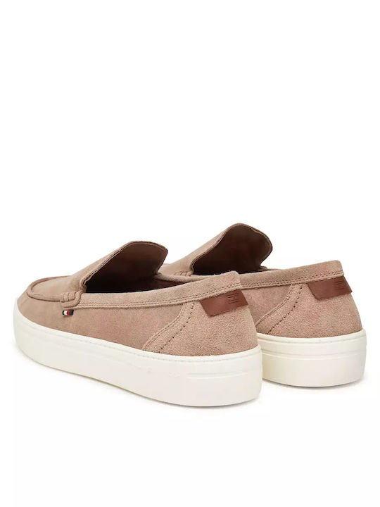 Leder Herren Slip-Ons Beige