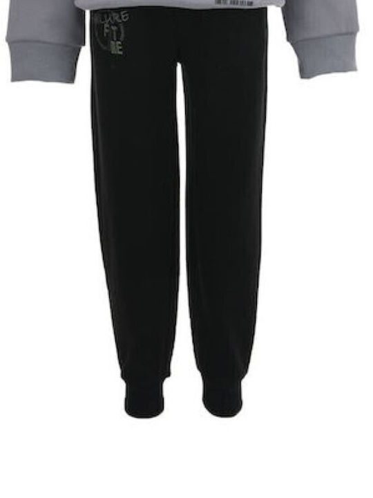 Kids Sweatpants Set Grey-Black 2pcs