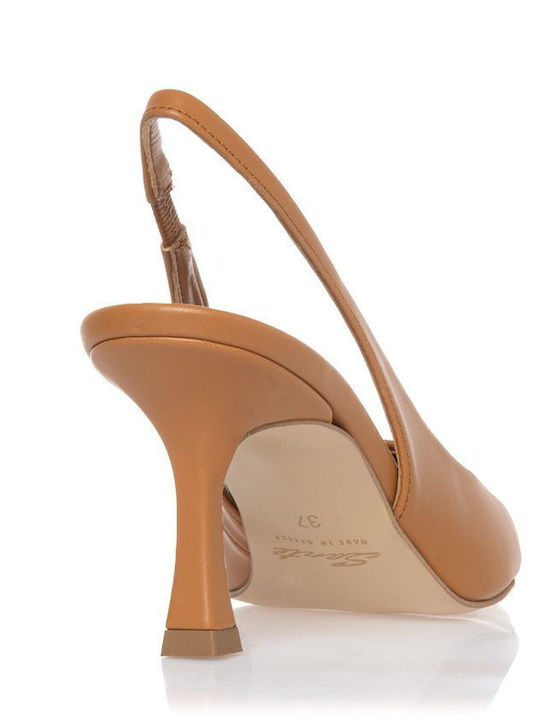 Tabac Brown Heels with Strap