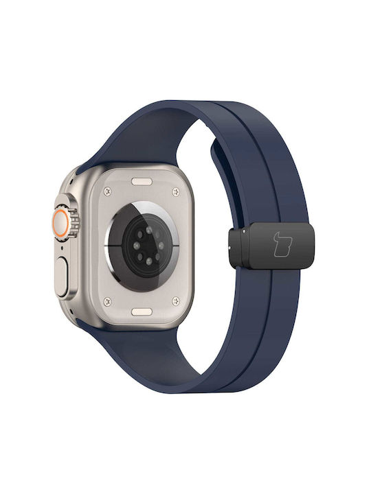 Bizon Curea Silicon Albastru marin (Apple Watch 44/45/46/49 mm, Bizon)