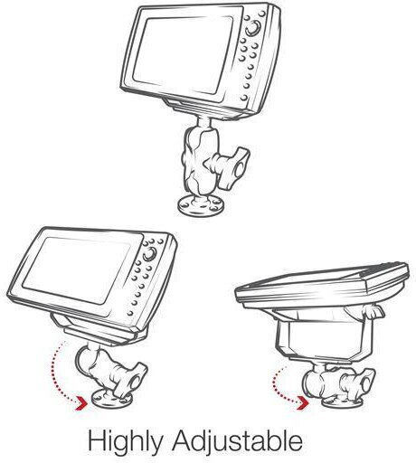 Ram Mounts Ram стойка с топче за монтаж с пробиване Humminbird Helix 8-10 & Solix 10