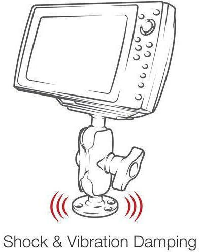 Ram Mounts Ram стойка с топче за монтаж с пробиване Humminbird Helix 8-10 & Solix 10