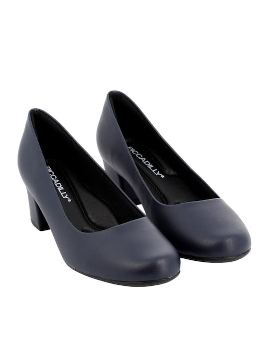 Leder Pumps Marineblau