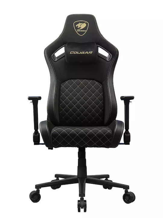 Cougar Defensor GOLD F Υφασμάτινη Καρέκλα Gaming με Ρυθμιζόμενα Μπράτσα Μαύρη