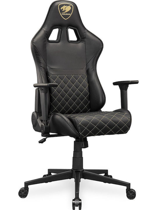 Cougar Armor One V2 Artificial Leather Gaming Chair with Adjustable Arms Gold