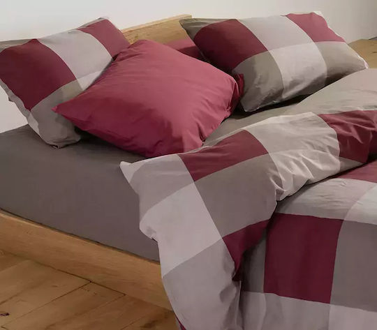 Nef-Nef Homeware Сет Чаршафи с Ластик 160x200+35см. Casual Bordo 4бр