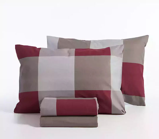 Nef-Nef Homeware Сет Чаршафи с Ластик 160x200+35см. Casual Bordo 4бр