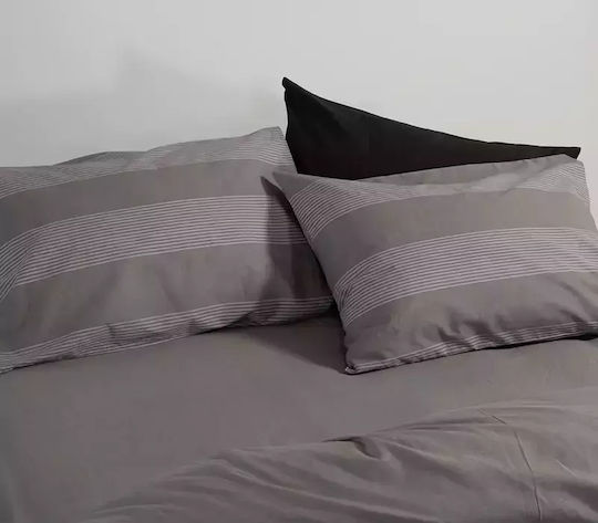 Nef-Nef Homeware Bettwäsche-Set Doppel 200x270cm. Casual D.grey 4Stück