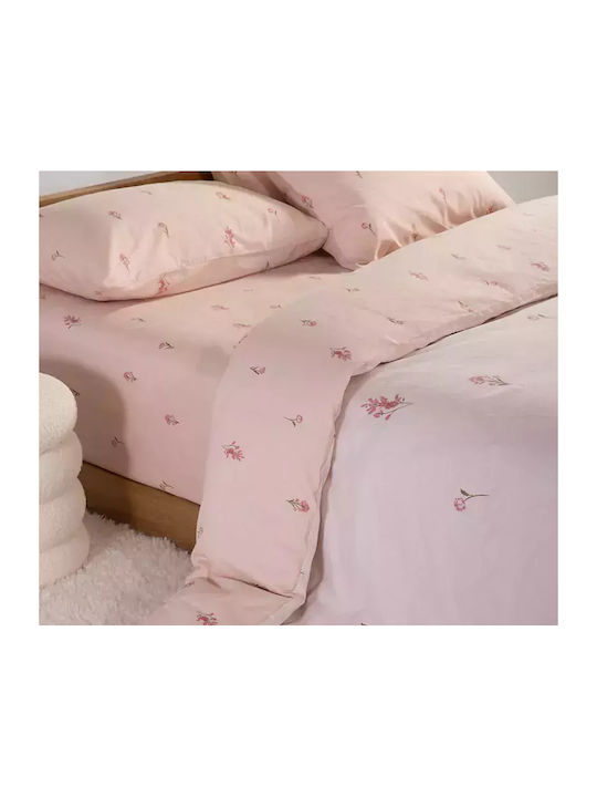 Nef-Nef Homeware Bettwäsche-Set King Size mit Gummiband 180x200+35cm. Fragesca Ecru 4Stück