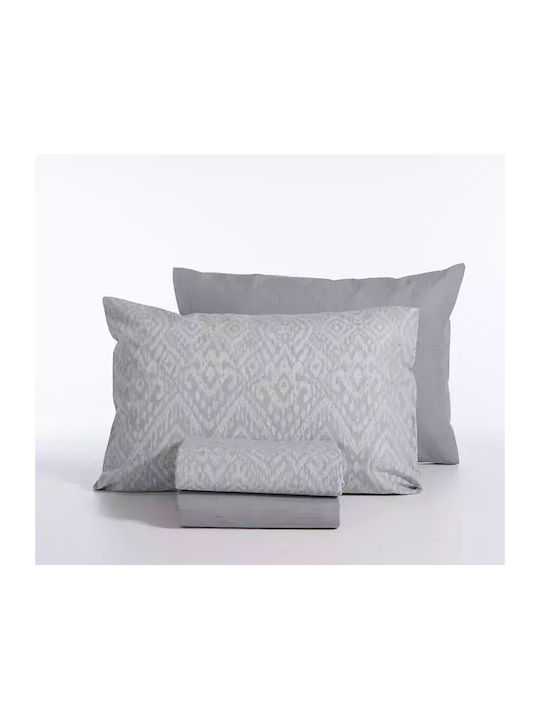 Nef-Nef Homeware Orion Σετ Σεντόνια Μονά με Λάστιχο 100x200+35εκ. Grey (3τμχ)