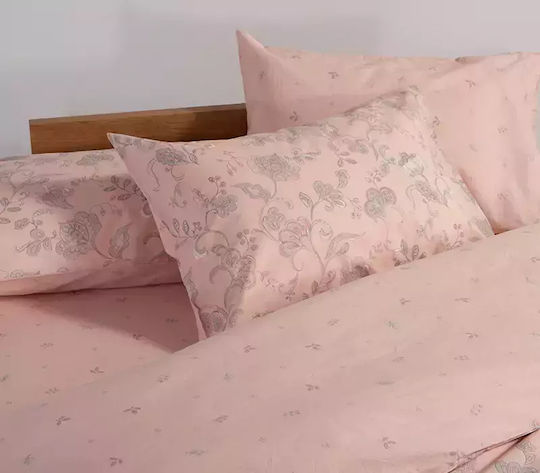 Nef-Nef Homeware Сет Чаршафи с Ластик 160x200+35см. Carena Розов 4бр