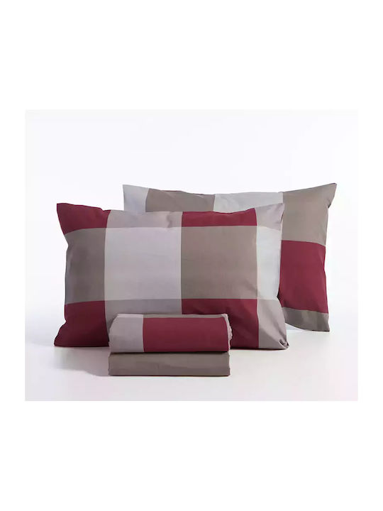 Nef-Nef Homeware Set Cearșafuri 240x270cm. Casual Bordo 4buc