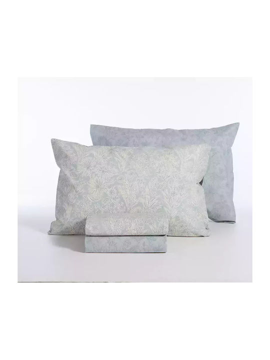 Nef-Nef Homeware Sheet Sets Single with Elastic 100x200+35cm. Lucil Blue 3pcs