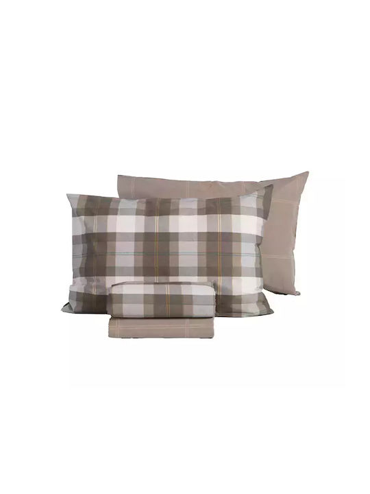 Nef-Nef Homeware Сет Чаршафи с Ластик 180x200+35см. Racket Golden Brown 4бр