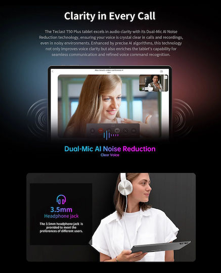 Teclast T50 Plus 2025 4G 11" Tablet (8GB/256GB) Γκρι