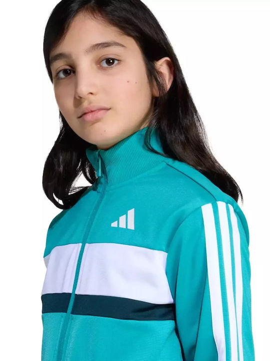 Kids Sweatpants Set Turquoise 2pcs Essentials Tiberio 3-stripes Tricot Track Suit