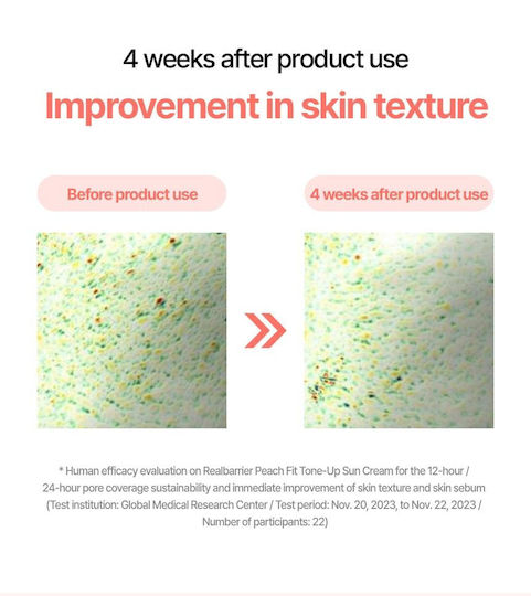 Real Barrier Peach Fit Tone-Up Cremă Antisolară pentru Față SPF50+ 50ml