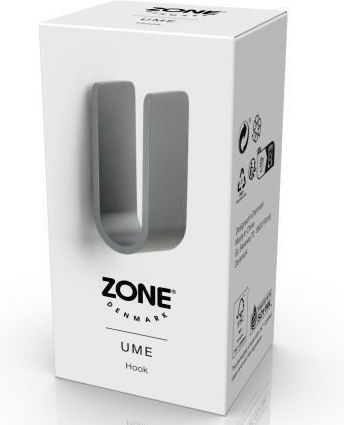 Zone Denmark Άγκιστρο Μπάνιου Μονό με Βίδες ​3.5x3.4cm Γκρι