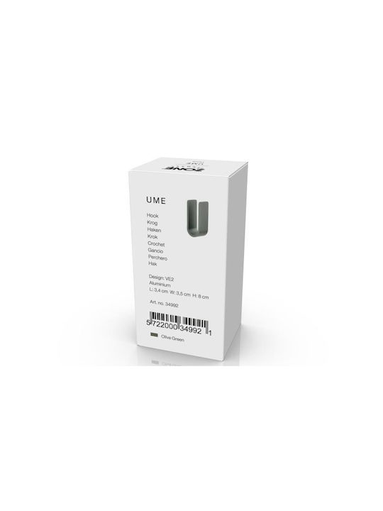 Zone Denmark Άγκιστρο Μπάνιου Μονό με Βίδες ​3.5x3.4cm Πράσινο