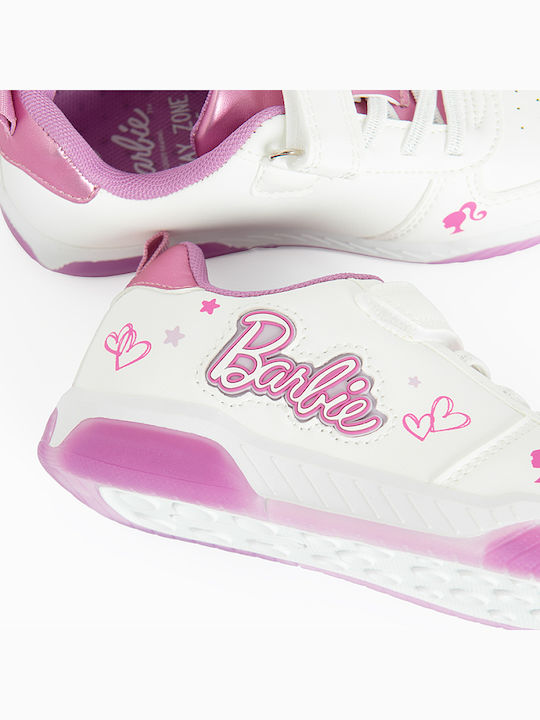 Barbie Παιδικά Sneakers με Σκρατς Λευκά