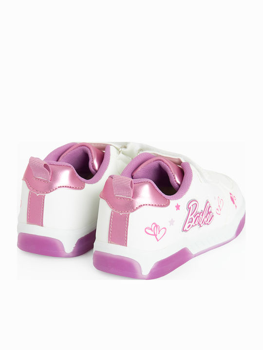 Barbie Παιδικά Sneakers με Σκρατς Λευκά