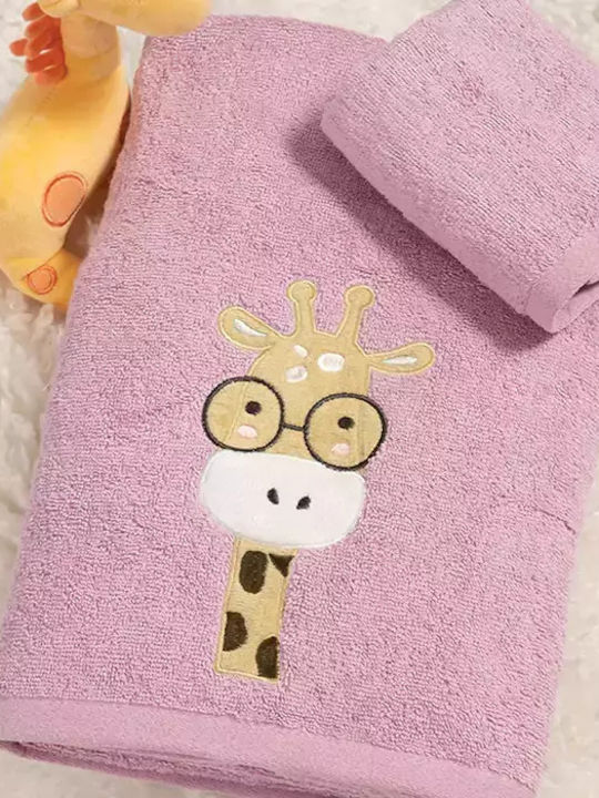 Nef-Nef Homeware Σετ Βρεφικές Πετσέτες 2τμχ Roller Friends Μωβ Βάρους 420gr/m²