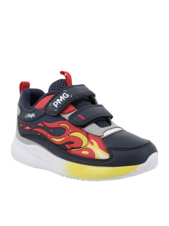 Παιδικά Sneakers Ανατομικά με Σκρατς & Φωτάκια Πολύχρωμα