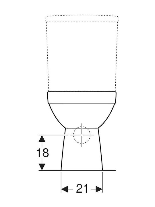 Geberit Selnova Square Stehende Toilette mit Spülung Ohne Deckel Weiße