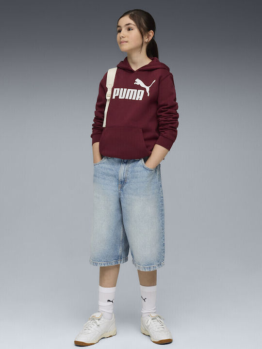 Kids Sweatshirt with Hood Burgundy Hoodie Fl
