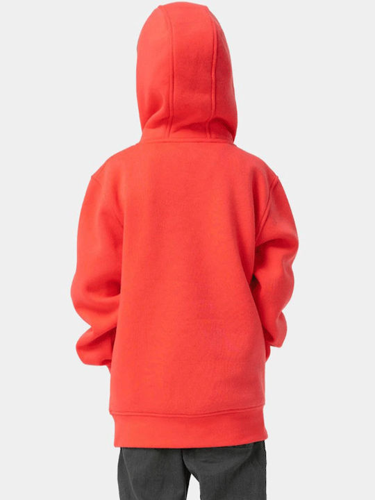 Kids Sweatshirt with Hood and Pockets Bright Red, Red