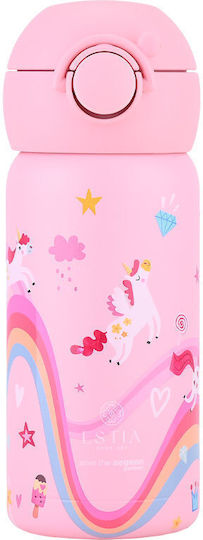 Estia Save The Aegean Kids Water Bottle Thermos Unicorn Stainless Steel with Straw Non Spill 350ml