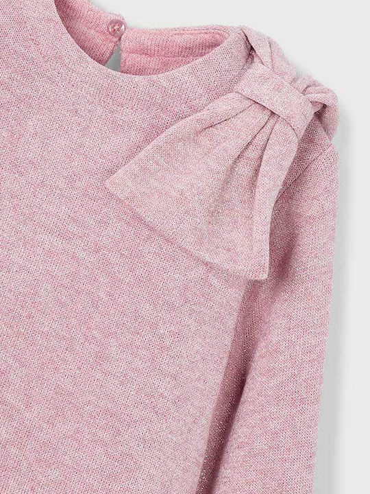 Children's Dress Long Sleeve Knitted Soft Pink