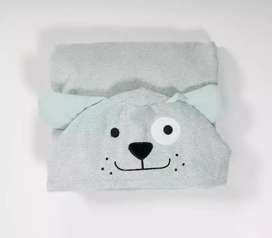 Nef-Nef Homeware Baby Bath Towel-Bathrobe Hooded Life In The City Misty Blue 70x120cm