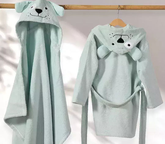 Nef-Nef Homeware Kids Bathrobe Life In The City Blue Hooded