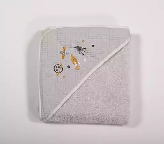 Nef-Nef Homeware Baby Hooded Bath Towel My Universe Cloud 75x75cm