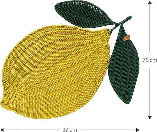 Polihome Lemons Σουπλά Rattan 39x30cm
