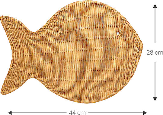 Polihome Rattan Placemat Fishykafe Brown 43x33cm