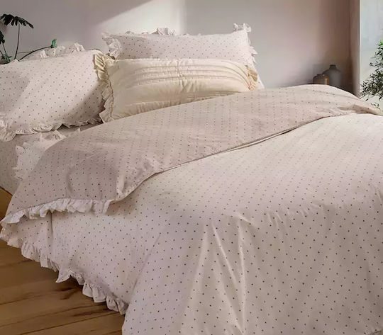 Nef-Nef Homeware Duvet Cover Set Cotton Queen with 2 Pillowcases 240x230 Piombino Beige