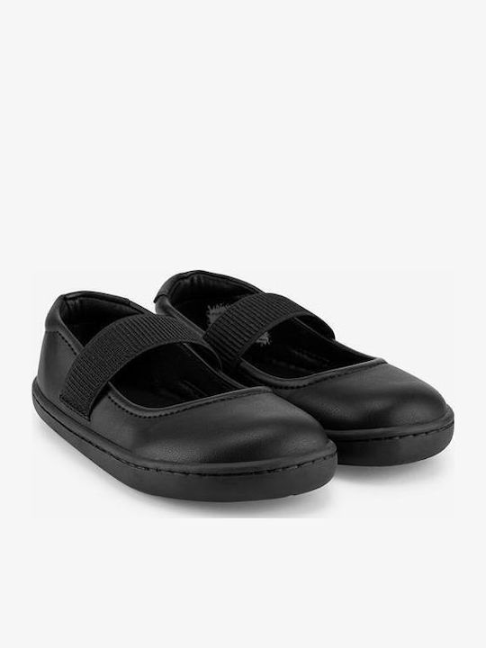 Kids Ballerinas with Hoop & Loop Closure Black