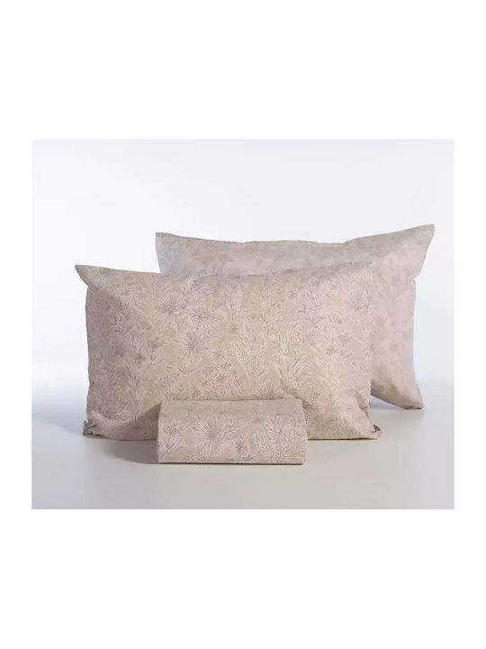 Nef-Nef Homeware Bettbezug-Set Baumwolle Übergröße mit 2 Kissenbezügen 240x230 Lucil Beige