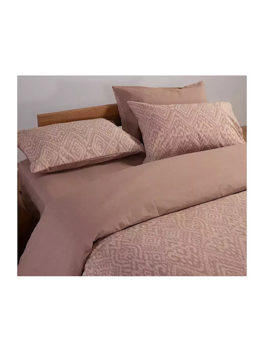Nef-Nef Homeware Duvet Cover Set Cotton Single with Pillowcase 170x240 Orion Beige