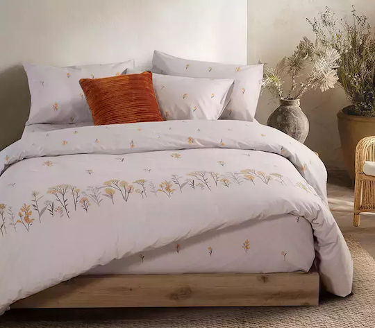 Nef-Nef Homeware Duvet Cover Set Cotton Queen with 2 Pillowcases 240x230 Fragesca Grey