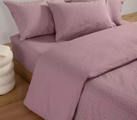 Nef-Nef Homeware Duvet Cover Set Cotton Queen with 2 Pillowcases 240x230 Suspen Mauve