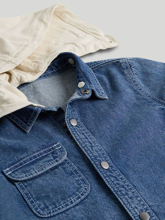 Kids Shirt Long Sleeve Denim Blue