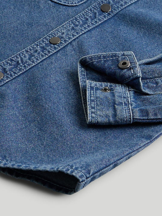 Kids Shirt Long Sleeve Denim Blue