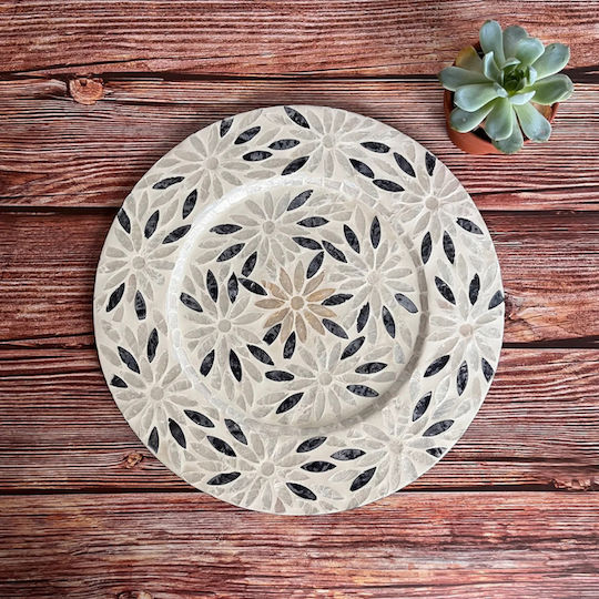 Polihome Arandor Plate Shallow Wooden with Diameter 35cm