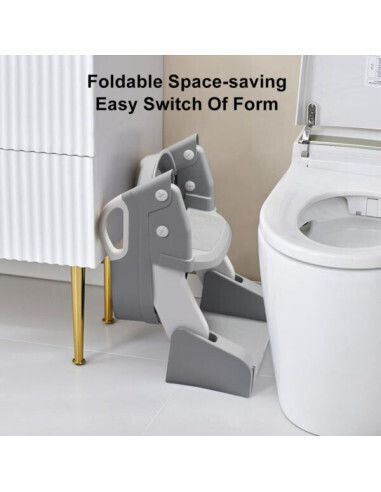 Baby Wise Baby Wise Toddler Toilet Seat with Footrest Handles and Removable Cushion Gray