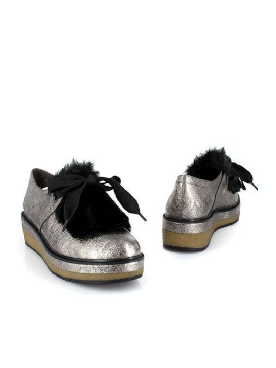 Women's Slip-On Leather Silver